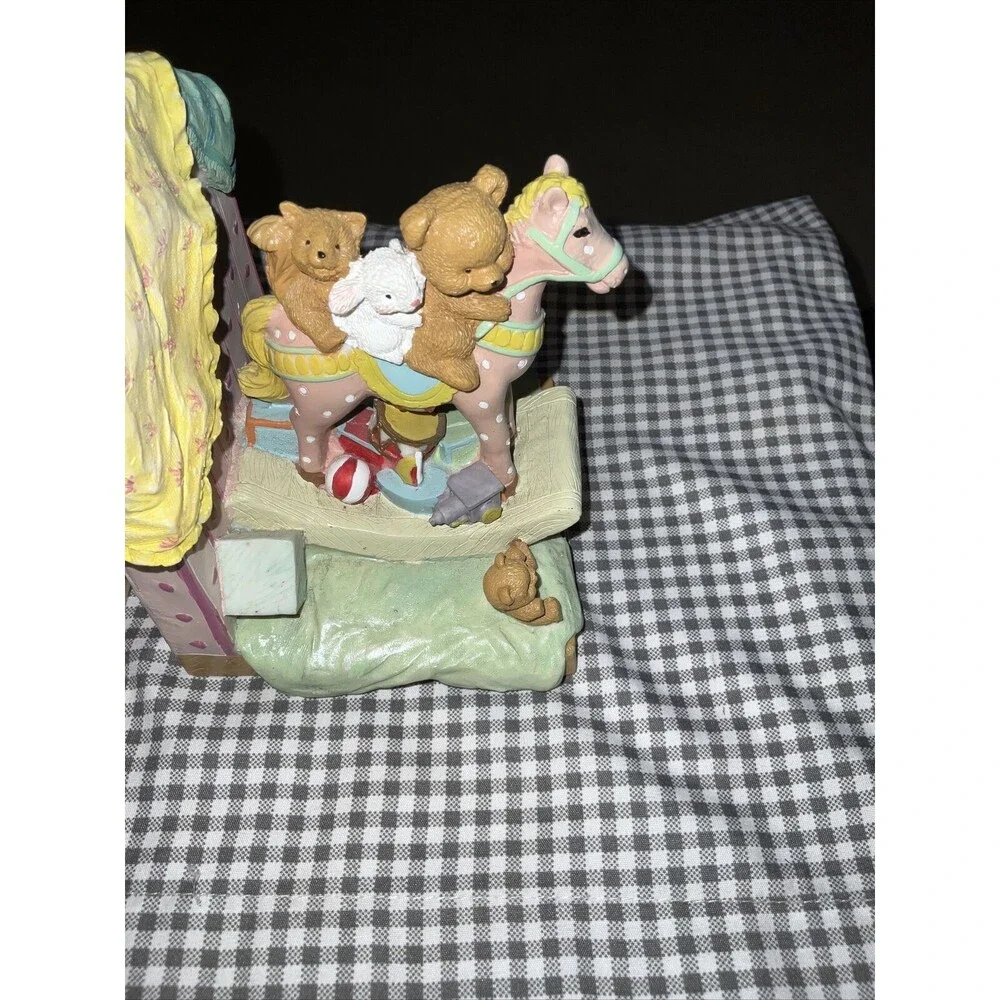 Ceramic Rockinghorse Teddy Bear, Rabbit, Squirrel, Bookends Vintage Adorable